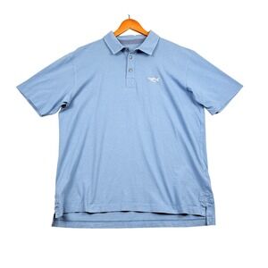 Orvis‎ Trout Bum Polo Shirt Mens Large Blue Cotton Fish Logo